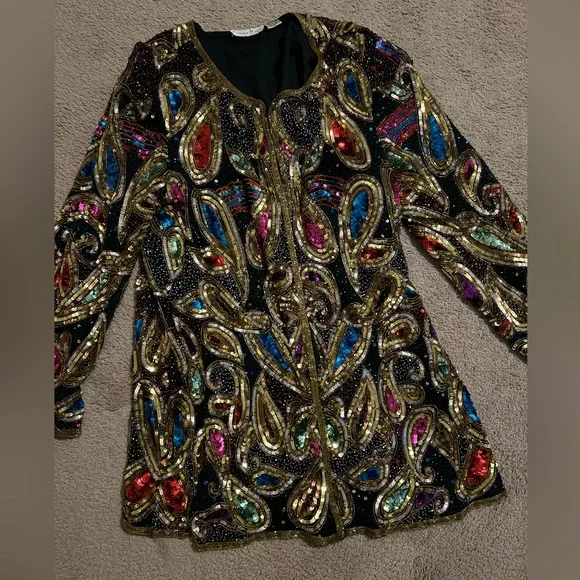 Vintage Embellished Multicolor Jacket/blazer - Picture 3 of 5